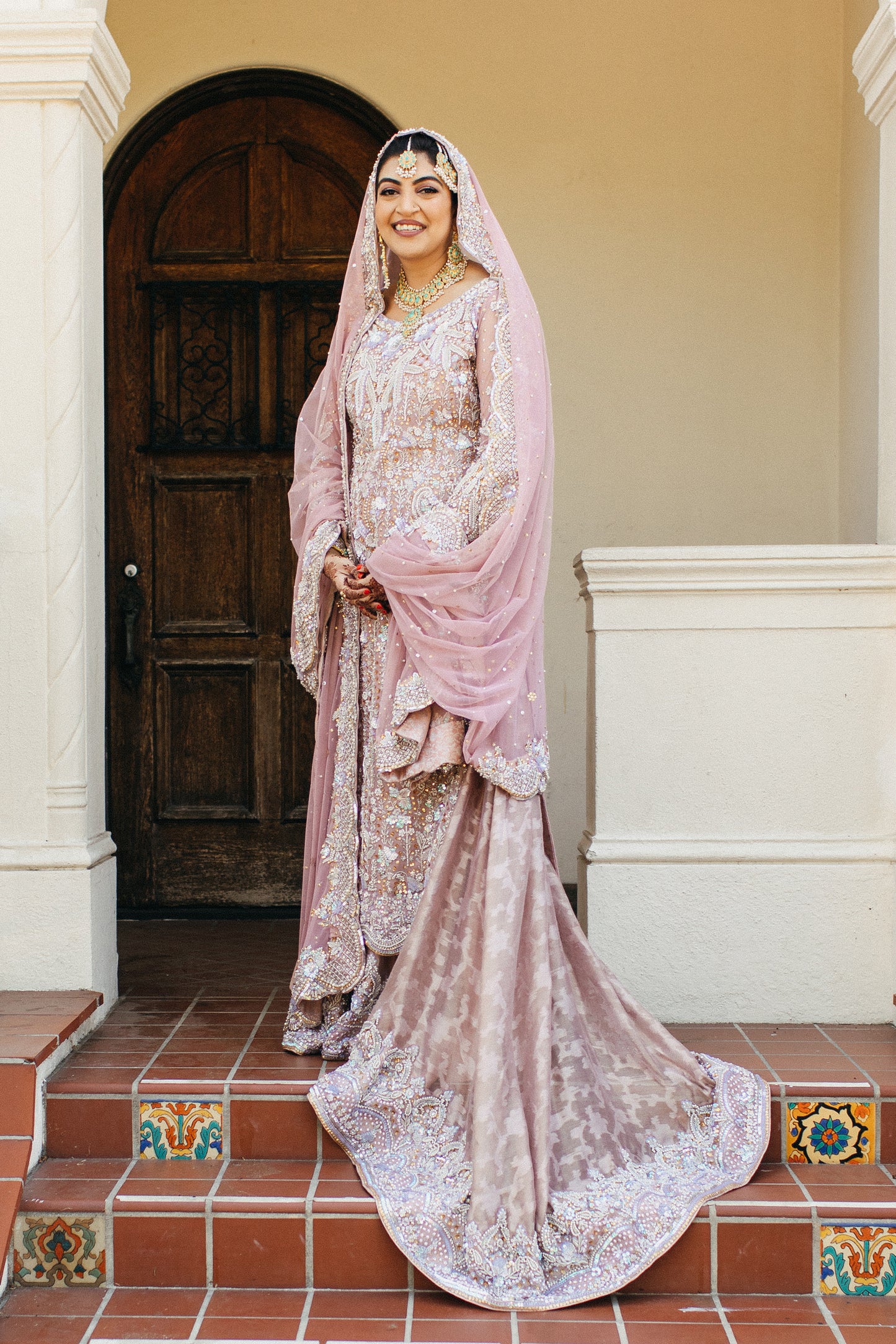 RUBAB SHIRT IN NET, LEHNGA IN BROCADE, AND DUPATTA IN NET