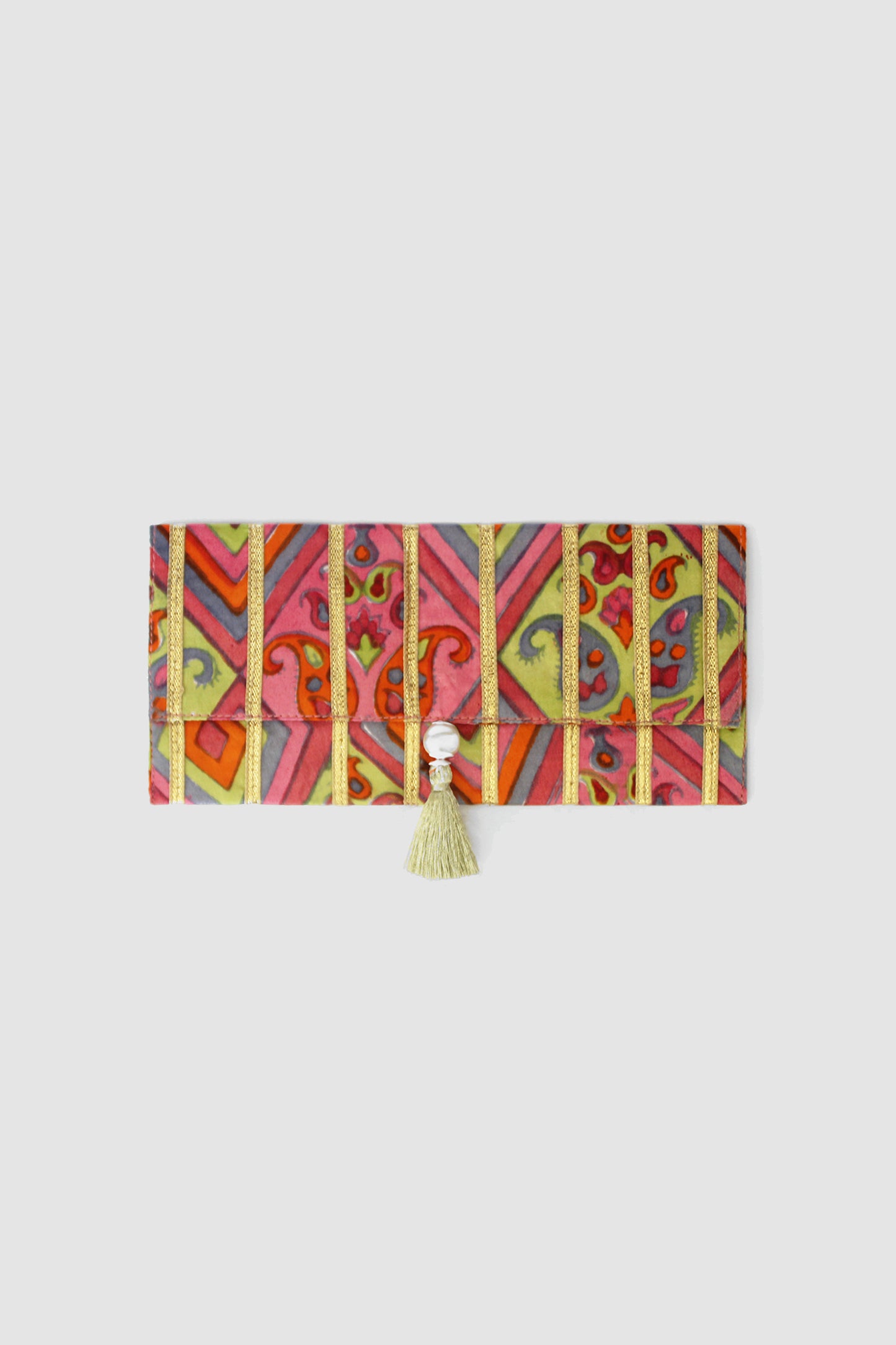 HASHMI GEOMETRIC COIN PURSE IN SILK CHARMEUSE