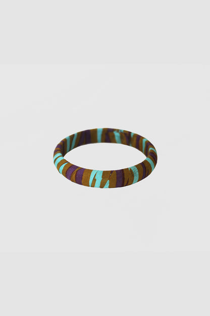 JAMSHEDA CHEVRON BANGLE 16MM IN RAW SILK