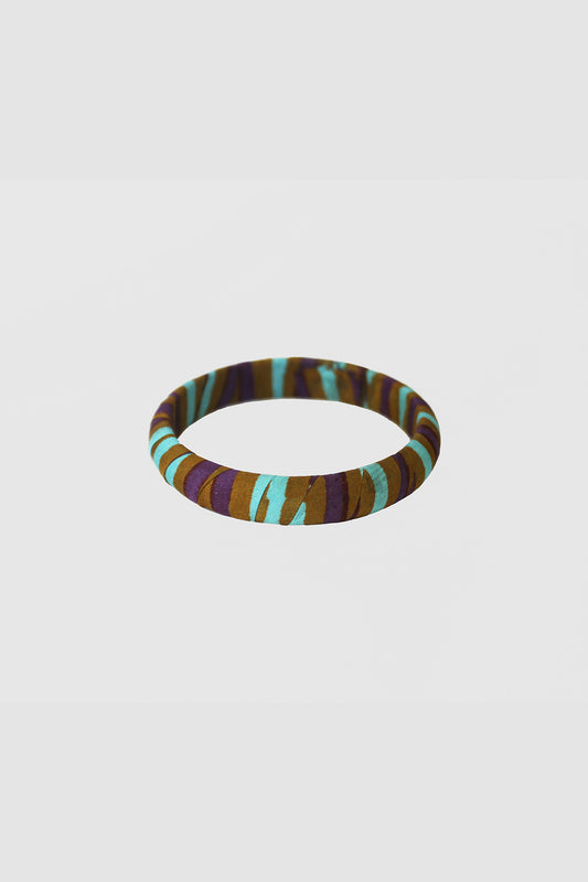 JAMSHEDA CHEVRON BANGLE 16MM IN RAW SILK