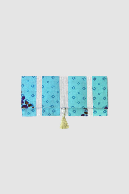 JAMSHEDA CHUNDRI COIN PURSE IN RAW SILK