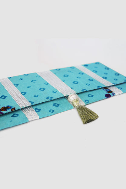 JAMSHEDA CHUNDRI COIN PURSE IN RAW SILK
