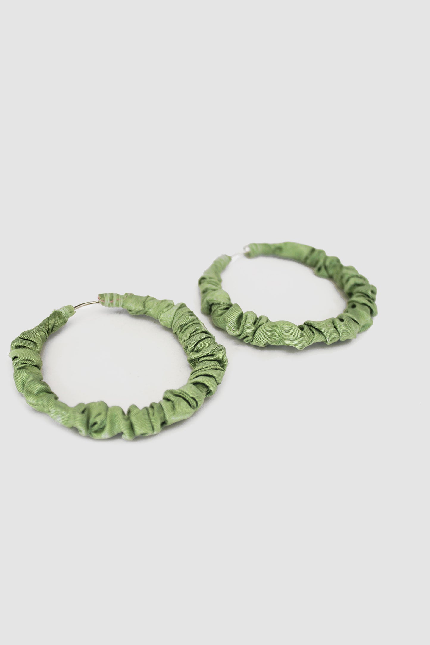 MAHAM FABRIC HOOP EARRINGS LARGE IN KHADDI SPUN SILK