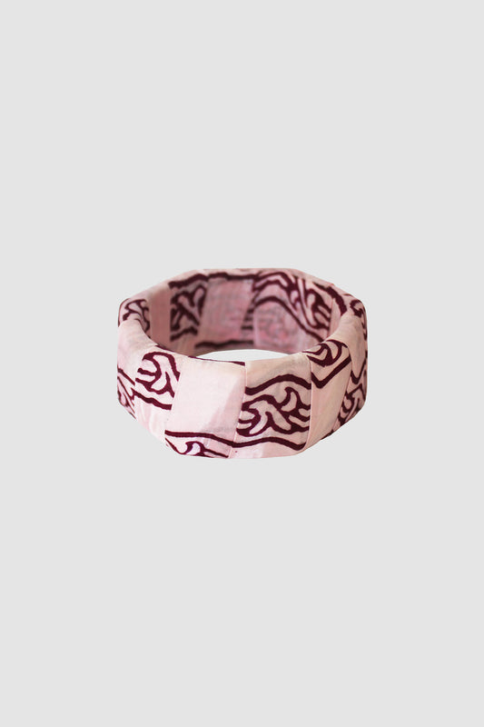 NAJMA POINTED STRIPES BANGLE 38MM IN SILK CHARMEUSE