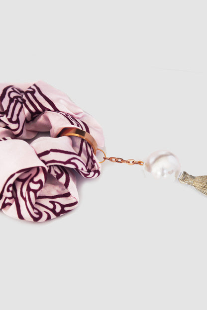 NAJMA STRIPES SCRUNCHIE IN SILK CHARMEUSE