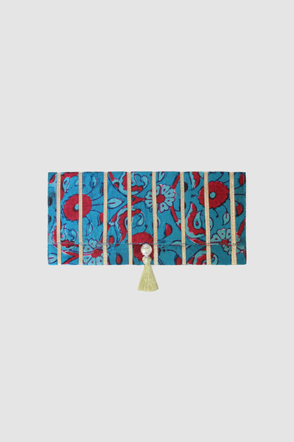 NASEEM FLORAL COIN PURSE IN RAW SILK