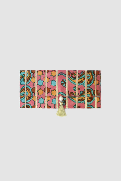 QAISAR PAISLEY COIN PURSE IN RAW SILK