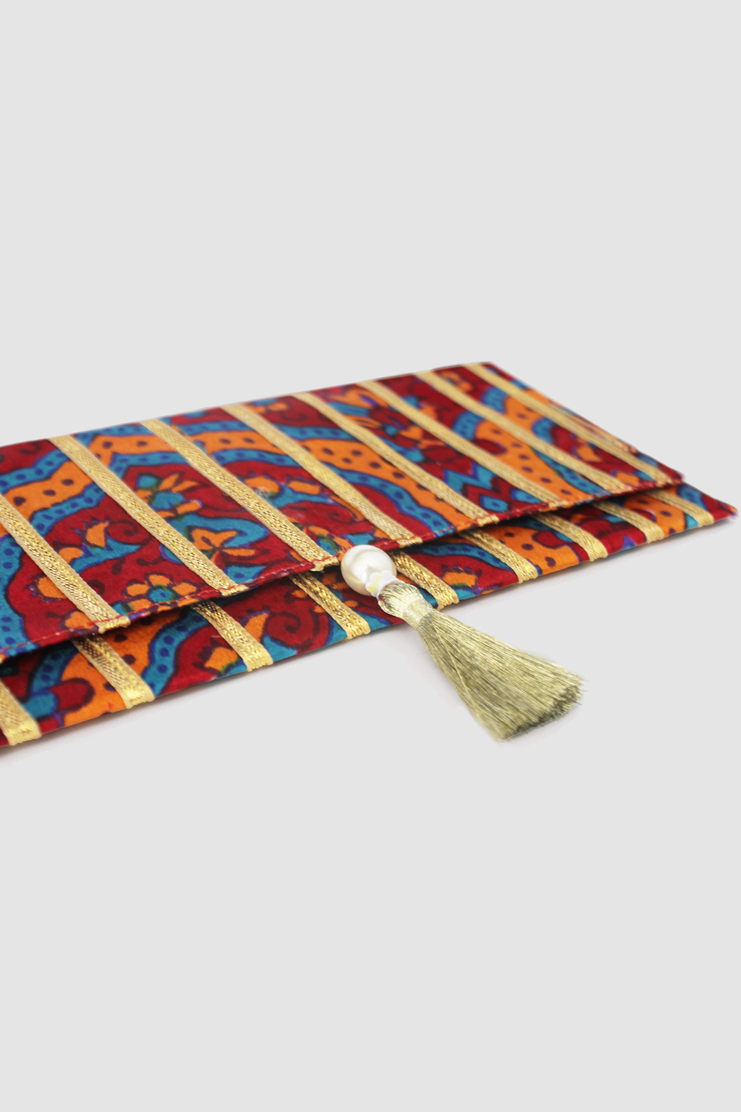 RANI AJRAK COIN PURSE IN SILK CHARMEUSE