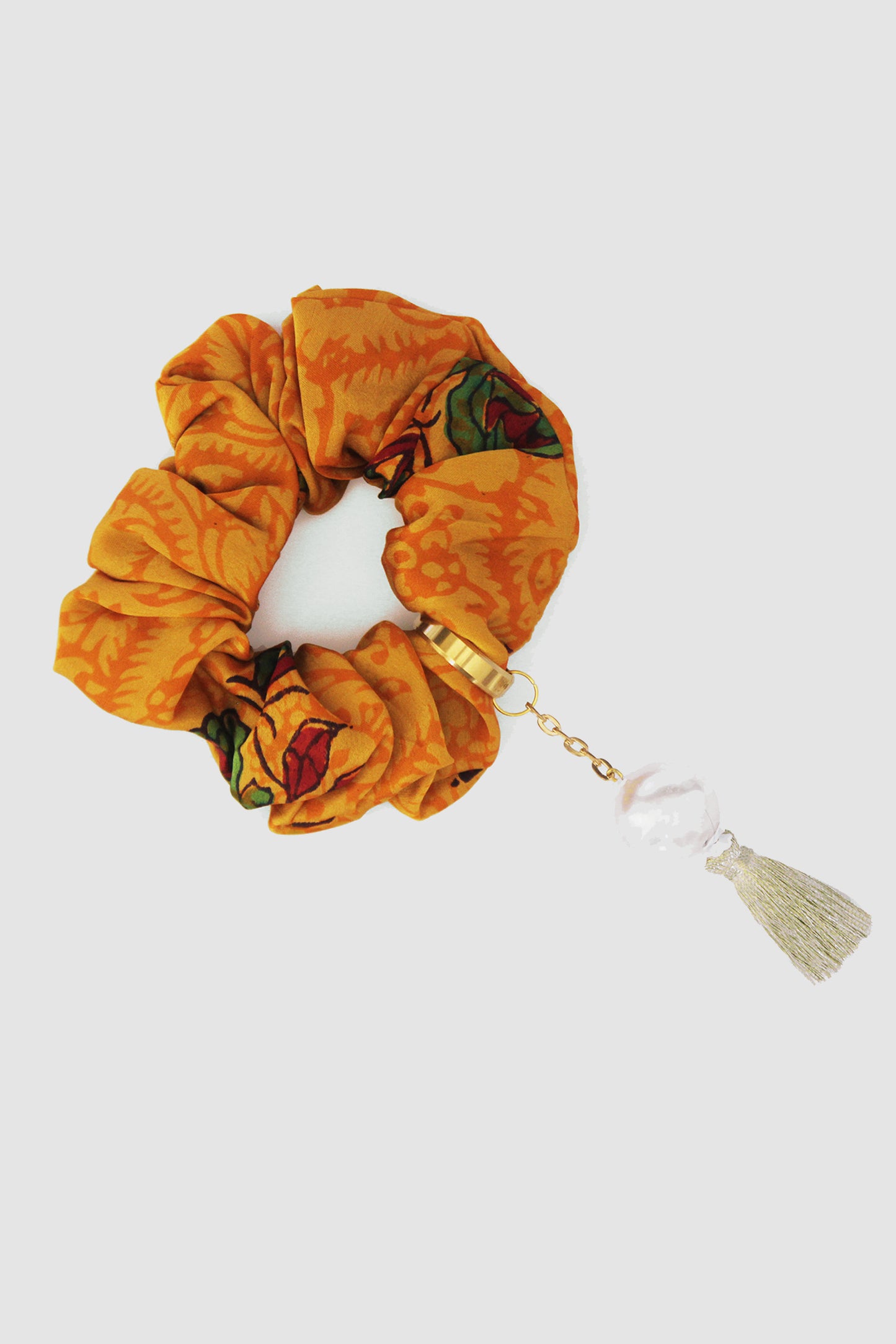 RANI FLORAL SCRUNCHIE IN SILK CHARMEUSE