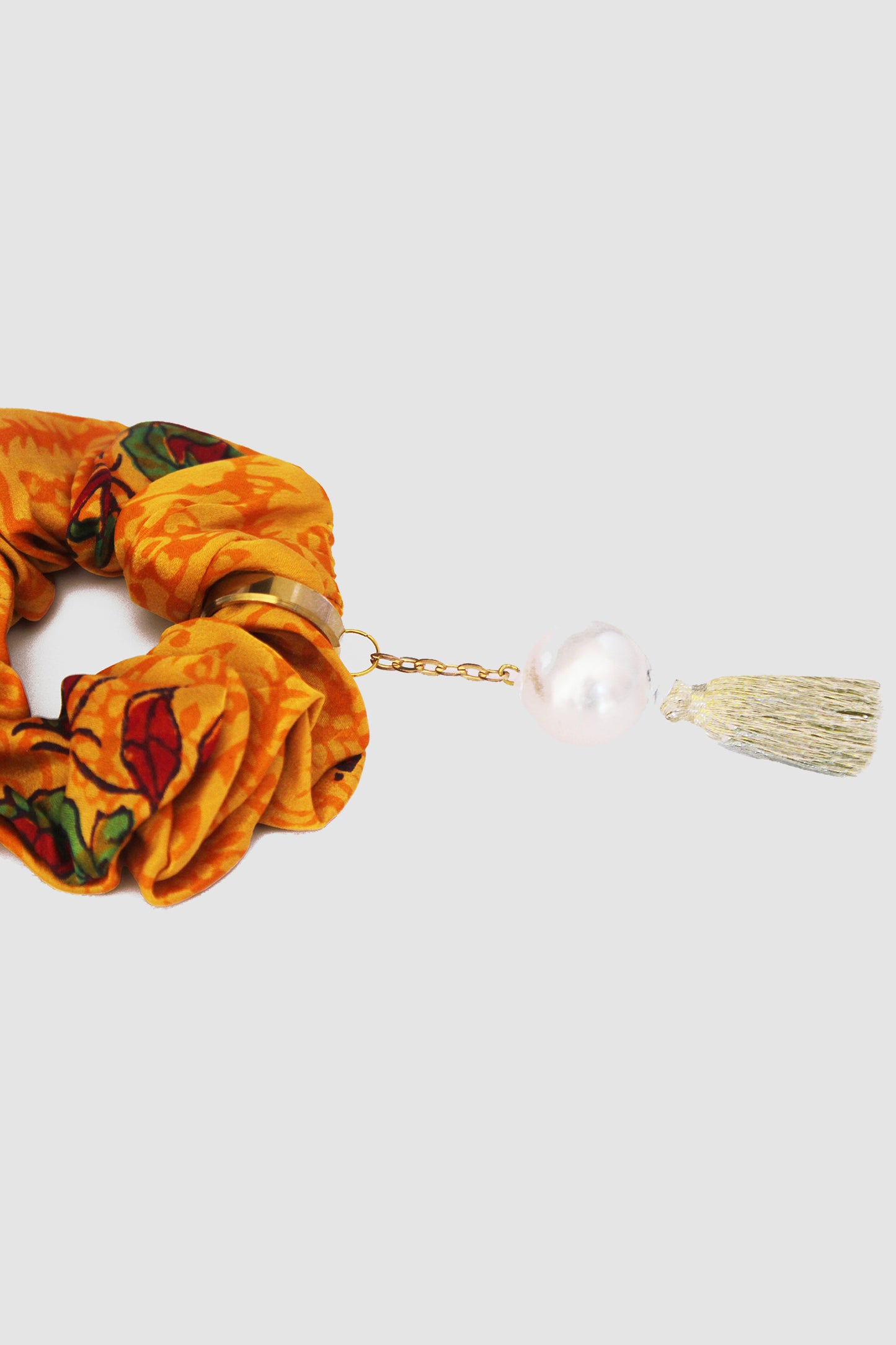 RANI FLORAL SCRUNCHIE IN SILK CHARMEUSE