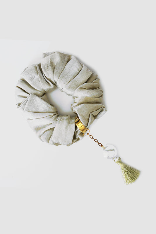 RUBAB SCRUNCHIE IN SILK LAME