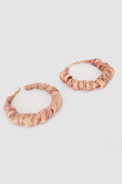 YUMNA FABRIC HOOP EARRINGS LARGE IN JAMDANI NET